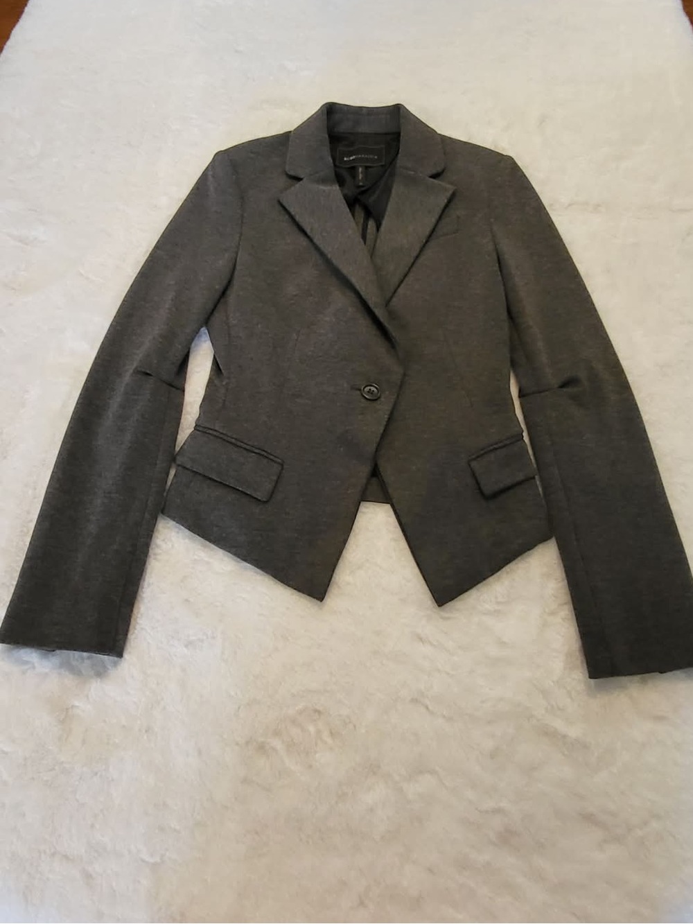 BCBGMaxAzria Women’s Charcoal Gray Tailored Blazer Jacket